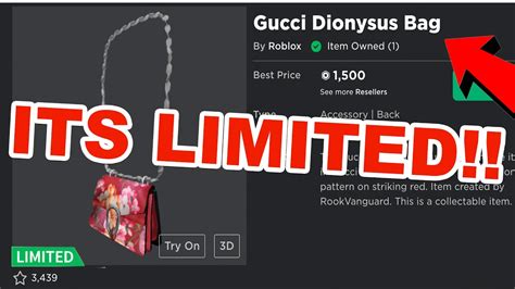 gucci dionysus bag roblox limited